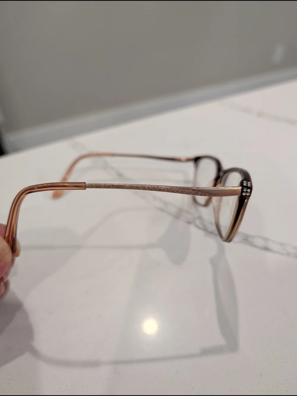 Cote D'Azur Europa CDA-348 C1 Eyeglasses 55-17-140 Rose Gold Rhinestone-Frames